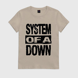 Футболка хлопковая женская System Of A Down, цвет: миндальный