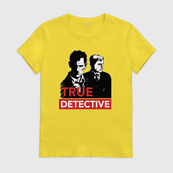 Футболка хлопковая женская True Detective, цвет: желтый