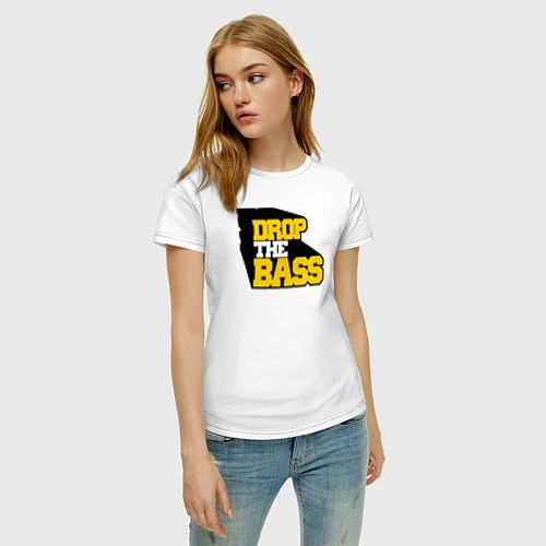 Женская футболка DROP THE BASS Old School / Белый – фото 3