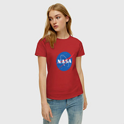 Футболка хлопковая женская NASA: Logo, цвет: красный — фото 2