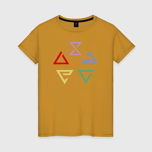 Женская футболка Witcher 3 знаки / Горчичный – фото 1