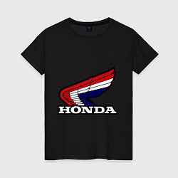 Футболка хлопковая женская Honda, цвет: черный