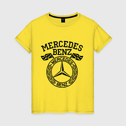 Футболка хлопковая женская Mercedes Benz, цвет: желтый