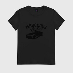 Футболка хлопковая женская Mersedes, цвет: черный