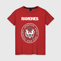 Футболка хлопковая женская Ramones, цвет: красный