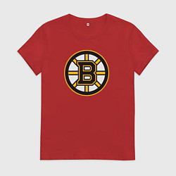 Футболка хлопковая женская Boston Bruins, цвет: красный