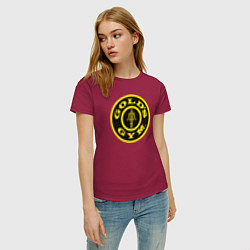 Футболка хлопковая женская Gold's Gym, цвет: маджента — фото 2
