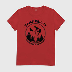 Футболка хлопковая женская Kamp Krusty est. 1992, цвет: красный
