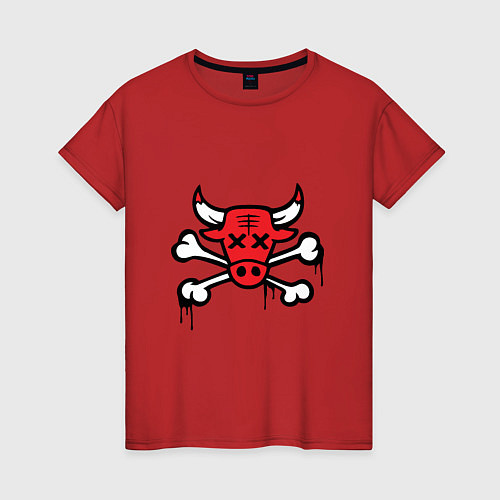 Женская футболка Chicago Bulls (череп) / Красный – фото 1