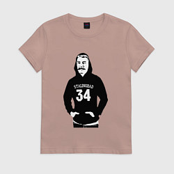 Футболка хлопковая женская Stalingrad 34, цвет: пыльно-розовый