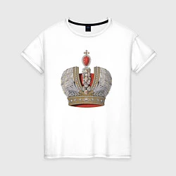 Футболка хлопковая женская Crown of the Russian Empire, цвет: белый