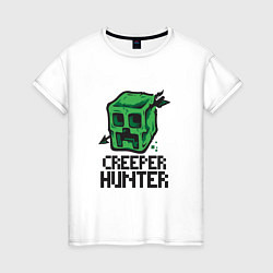 Футболка хлопковая женская Creeper hunter, цвет: белый