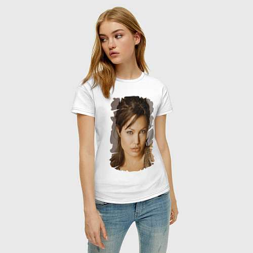 Женская футболка Взгляд Джоли / Белый – фото 3