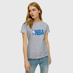 Футболка хлопковая женская NBA, цвет: меланж — фото 2