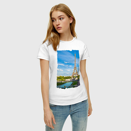 Женская футболка Летний Париж / Белый – фото 3