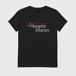 Футболка хлопковая женская The Vampire Diaries, цвет: черный