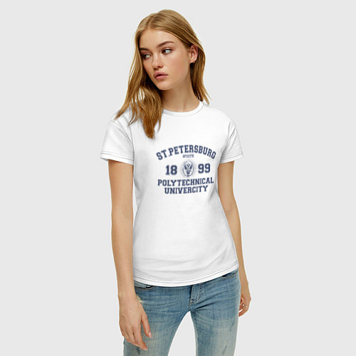 Женская футболка СпБГПУ (Политех) с Гербом / Белый – фото 3