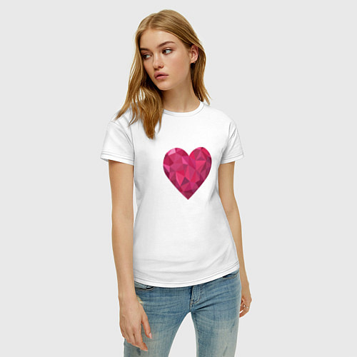 Женская футболка Рубиновое сердце / Белый – фото 3