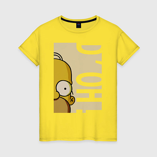 Женская футболка Homer Doh! / Желтый – фото 1
