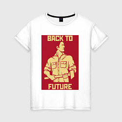 Футболка хлопковая женская BACK TO FUTURE, цвет: белый