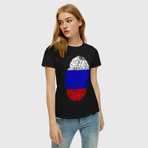 Женская футболка Отпечаток России / Черный – фото 3