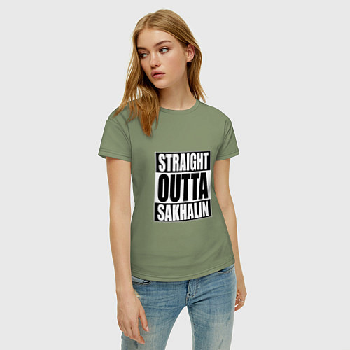 Женская футболка Straight Outta Sakhalin / Авокадо – фото 3