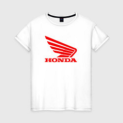 Футболка хлопковая женская Honda Red, цвет: белый