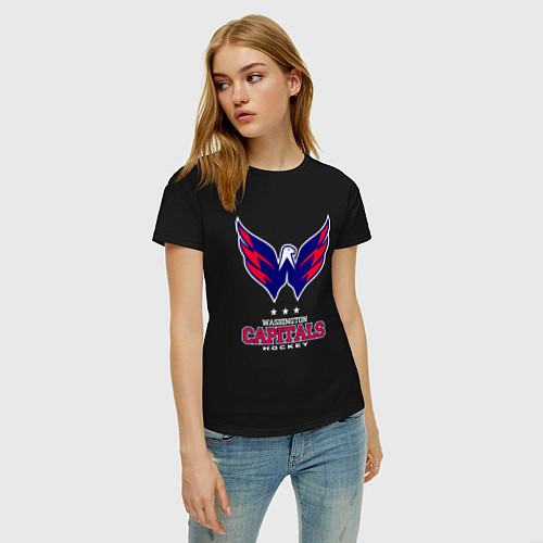 Женская футболка Washington Capitals / Черный – фото 3