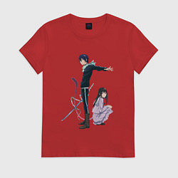 Футболка хлопковая женская Бездомный бог, цвет: красный