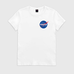 Футболка хлопковая женская NASA, цвет: белый