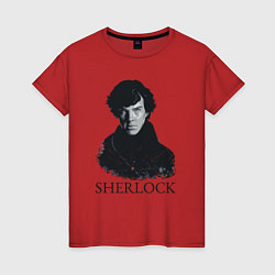 Футболка хлопковая женская Sherlock Art, цвет: красный