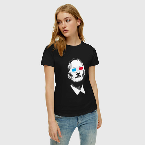 Женская футболка Билл Мюррей в 3D очках / Черный – фото 3
