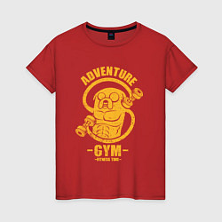 Футболка хлопковая женская Adventure Gym, цвет: красный