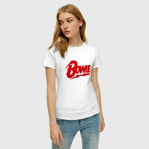 Женская футболка Bowie Logo / Белый – фото 3