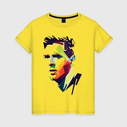 Футболка хлопковая женская Lionel Messi: fun-art, цвет: желтый