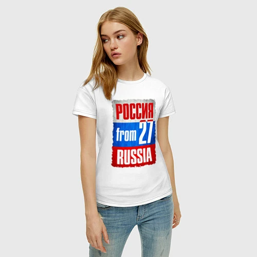 Женская футболка Russia: from 27 / Белый – фото 3