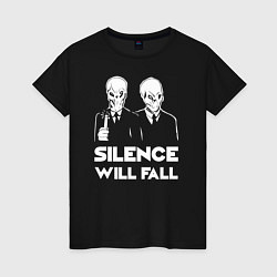 Футболка хлопковая женская The Silence will fall, цвет: черный