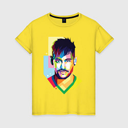 Футболка хлопковая женская Neymar: fun-art, цвет: желтый