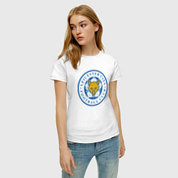 Футболка хлопковая женская Leicester City FC, цвет: белый — фото 2