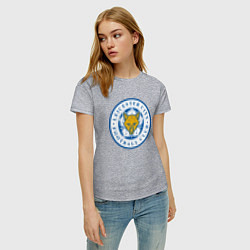 Футболка хлопковая женская Leicester City FC, цвет: меланж — фото 2