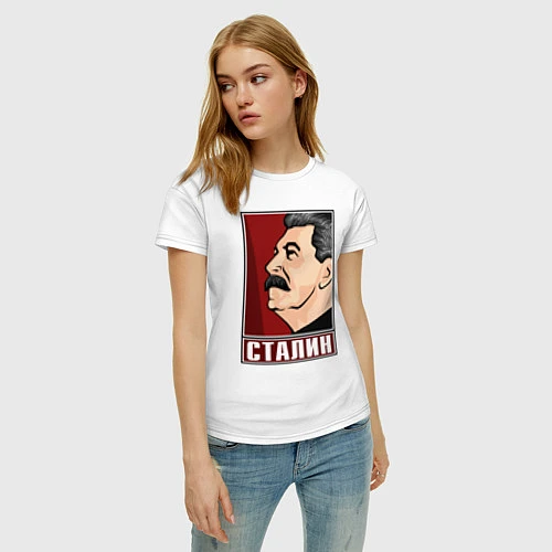 Женская футболка Сталин / Белый – фото 3