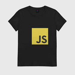 Футболка хлопковая женская JS return true; (black), цвет: черный