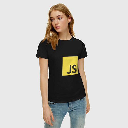 Женская футболка JS return true; (black) / Черный – фото 3