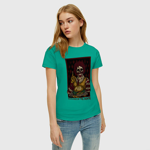 Женская футболка Лучший работник месяца клоун Роналд / Зеленый – фото 3