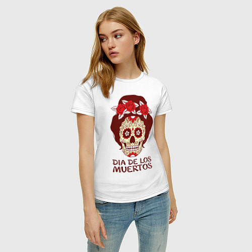 Женская футболка День мертвецов / Белый – фото 3