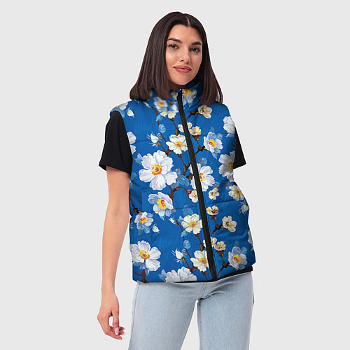 Женский жилет Цветы ретро 5 / 3D-Красный – фото 3