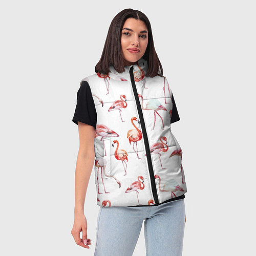 Женский жилет Действия фламинго / 3D-Красный – фото 3