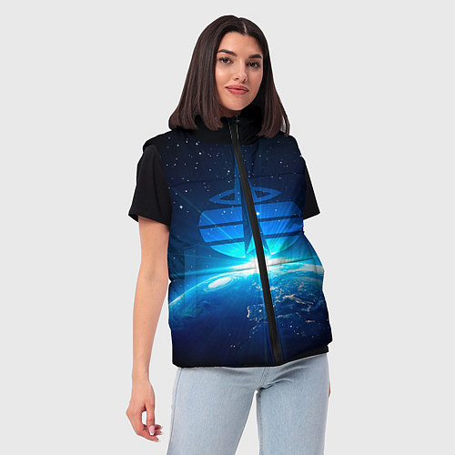 Женский жилет Космические войска / 3D-Красный – фото 3