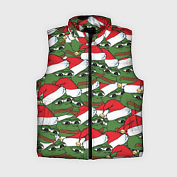 Женский жилет Sad frog new year, цвет: 3D-красный