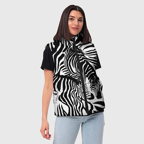 Женский жилет Полосатая зебра / 3D-Черный – фото 3